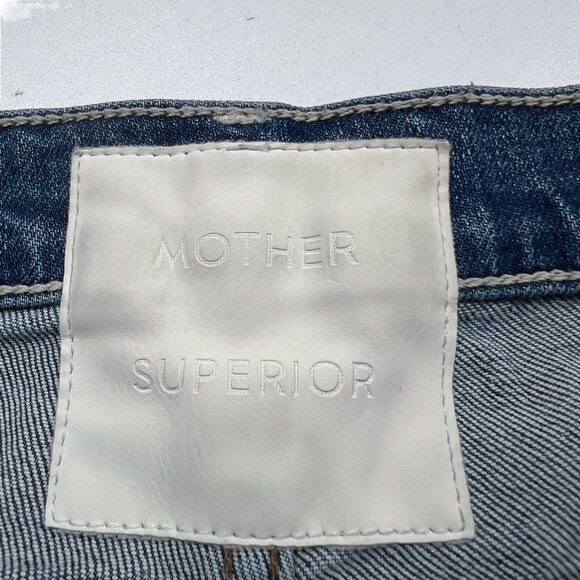 Mother Superior High Waisted Rider Skimp Jeans in Cowboy's Don't Cry Size 30 - Picture 4 of 7